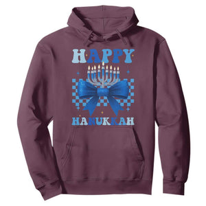 Coquette Hanukkah Hoodie Jewish Menorah Bow Girls TS10 Maroon Print Your Wear