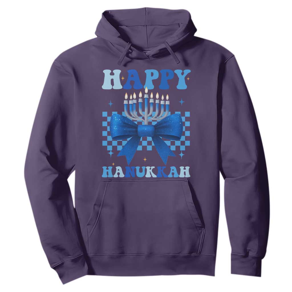 Coquette Hanukkah Hoodie Jewish Menorah Bow Girls TS10 Purple Print Your Wear