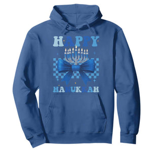 Coquette Hanukkah Hoodie Jewish Menorah Bow Girls TS10 Royal Blue Print Your Wear