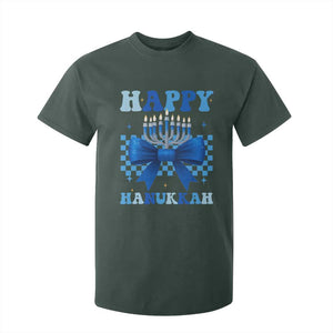 Coquette Hanukkah T Shirt For Kid Jewish Menorah Bow Girls TS10 Dark Forest Green Print Your Wear