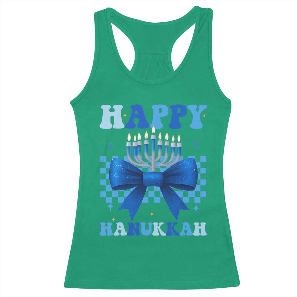 Coquette Hanukkah Racerback Tank Top Jewish Menorah Bow Girls TS10 Irish Green Print Your Wear