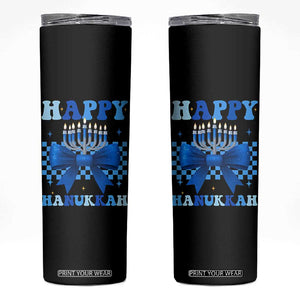 Coquette Hanukkah Skinny Tumbler Jewish Menorah Bow Girls TS10 Black Print Your Wear