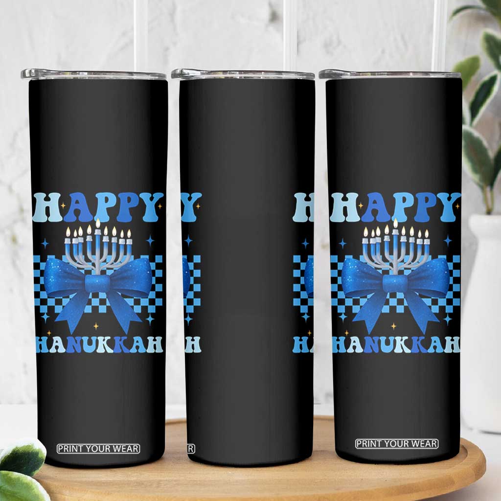 Coquette Hanukkah Skinny Tumbler Jewish Menorah Bow Girls TS10 Print Your Wear
