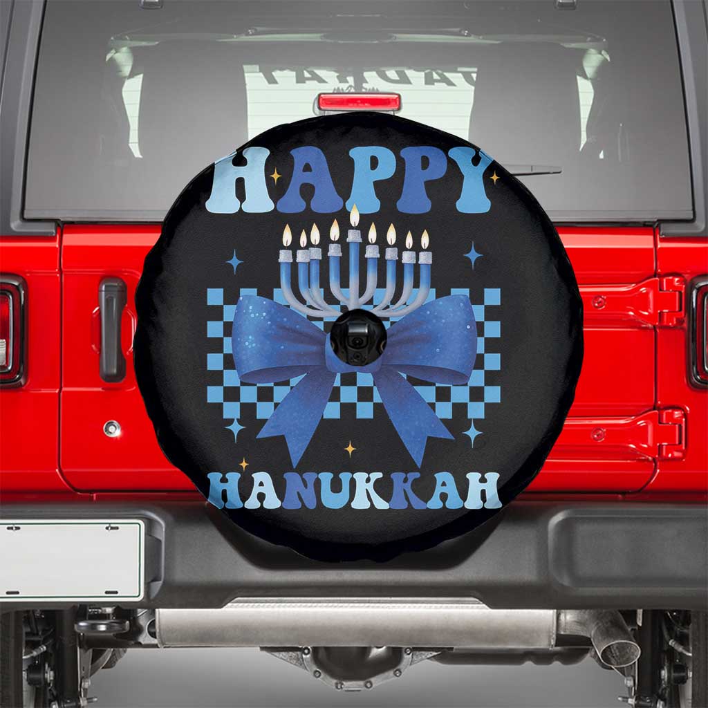 Coquette Hanukkah Spare Tire Cover Jewish Menorah Bow Girls TS10 Black Print Your Wear