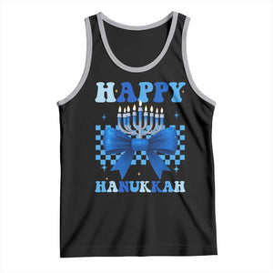Coquette Hanukkah Tank Top Jewish Menorah Bow Girls TS10 Black Athletic Heather Print Your Wear