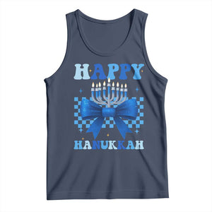 Coquette Hanukkah Tank Top Jewish Menorah Bow Girls TS10 Navy Print Your Wear