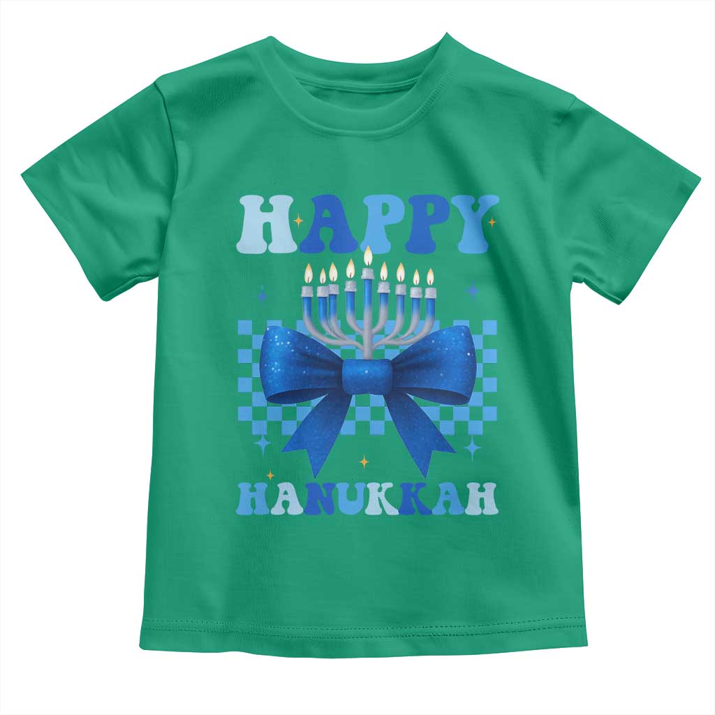 Coquette Hanukkah Toddler T Shirt Jewish Menorah Bow Girls TS10 Irish Green Print Your Wear