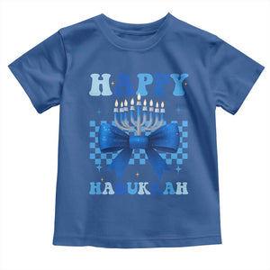 Coquette Hanukkah Toddler T Shirt Jewish Menorah Bow Girls TS10 Royal Blue Print Your Wear