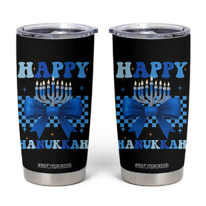 Coquette Hanukkah Tumbler Cup Jewish Menorah Bow Girls TS10 Black Print Your Wear
