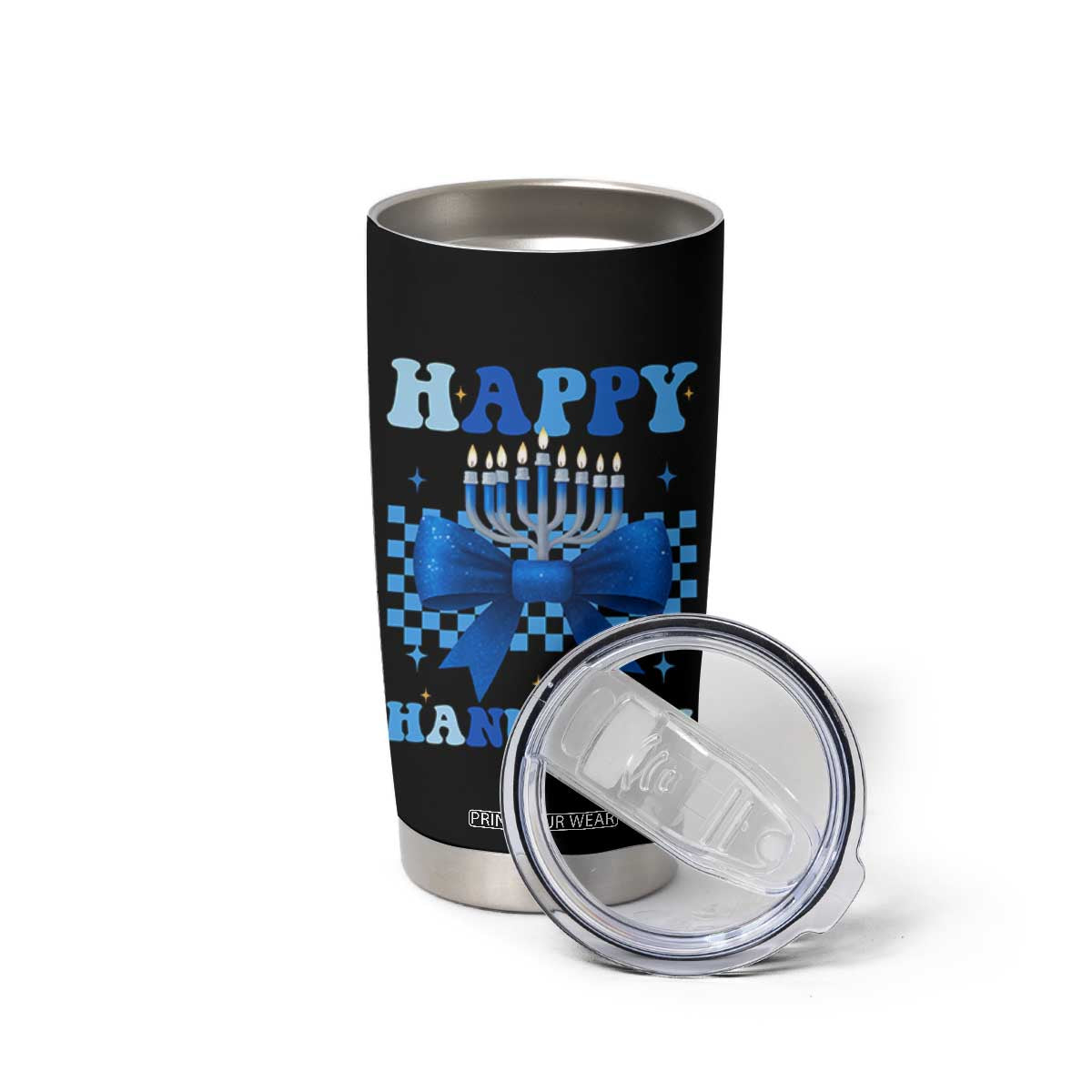 Coquette Hanukkah Tumbler Cup Jewish Menorah Bow Girls TS10 Print Your Wear