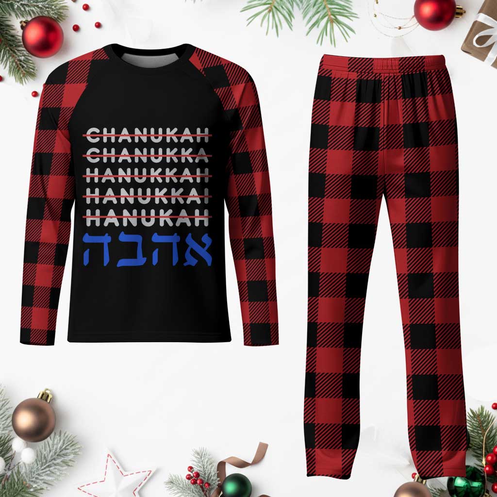 Funny Hanukkah Spelling Plaid Pajama Set Jewish Chanukah Humor Hebrew Gifts TS10 Buffalo Plaid Print Your Wear