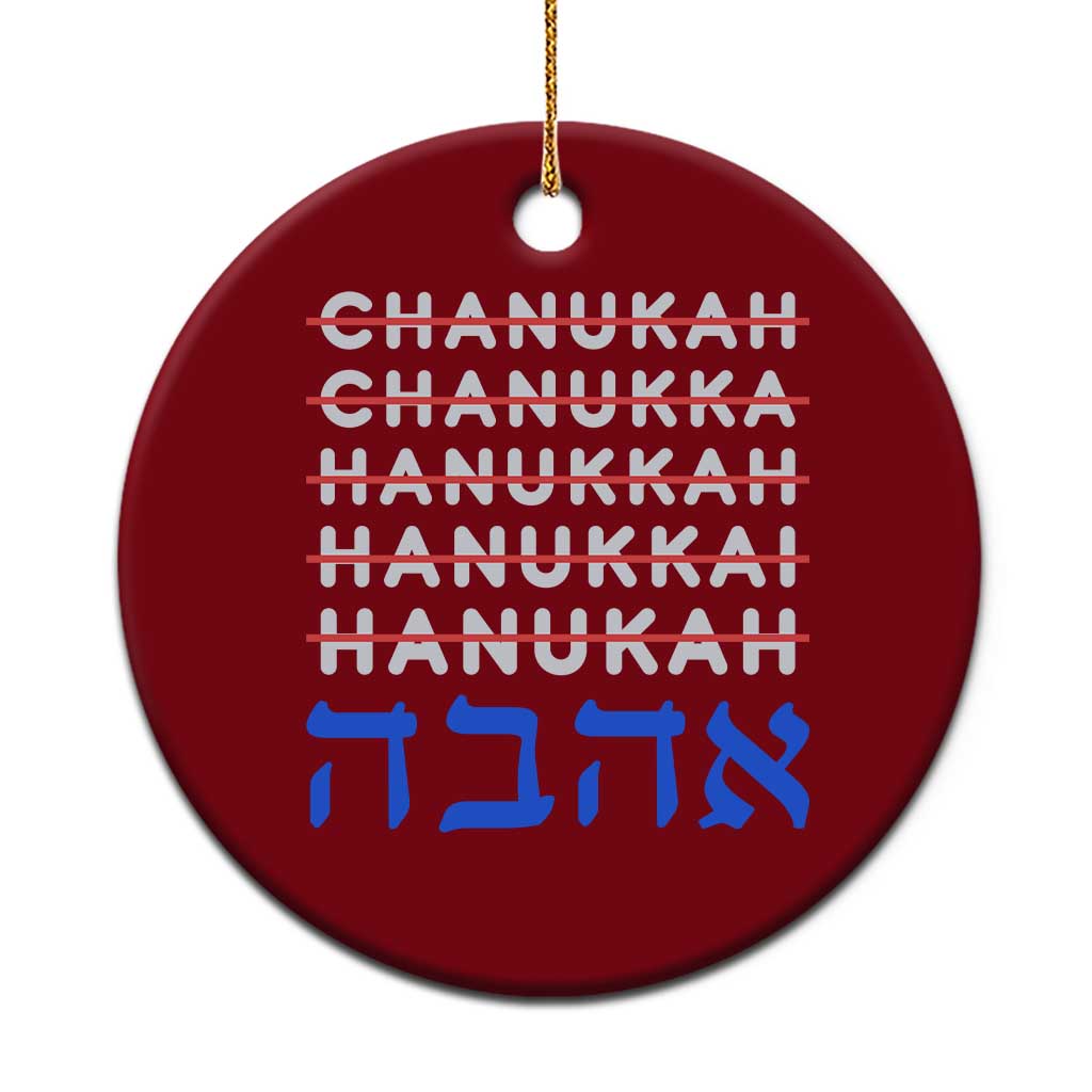 Funny Hanukkah Spelling Ceramic Ornament Jewish Chanukah Humor Hebrew Gifts TS10 1pc Red Print Your Wear