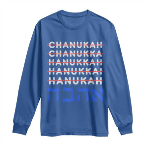 Funny Hanukkah Spelling Long Sleeve Shirt Jewish Chanukah Humor Hebrew Gifts TS10 Royal Blue Print Your Wear