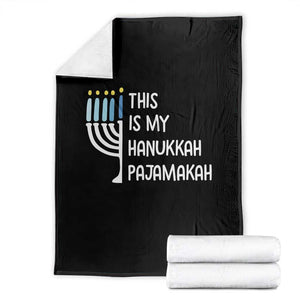 Funny Hanukkah Pajama Throw Blanket This is My Pajamakah Gift Chanukah TS10 Black Print Your Wear