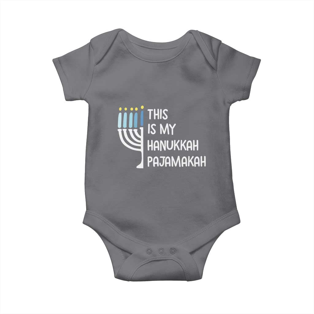 Funny Hanukkah Pajama Baby Onesie This is My Pajamakah Gift Chanukah TS10 Charcoal Print Your Wear