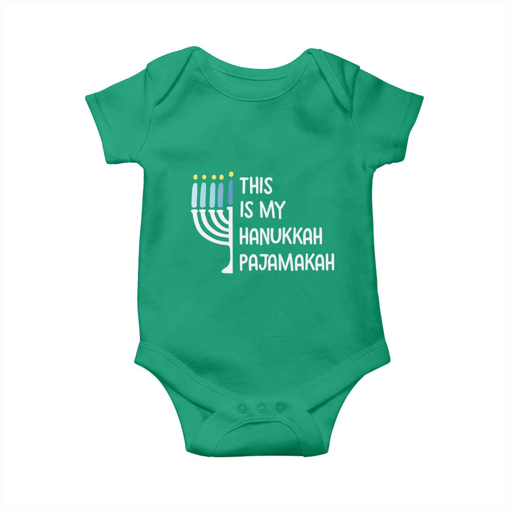 Funny Hanukkah Pajama Baby Onesie This is My Pajamakah Gift Chanukah TS10 Irish Green Print Your Wear