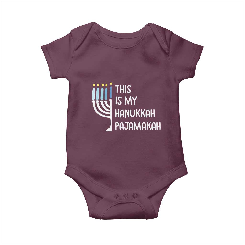 Funny Hanukkah Pajama Baby Onesie This is My Pajamakah Gift Chanukah TS10 Maroon Print Your Wear