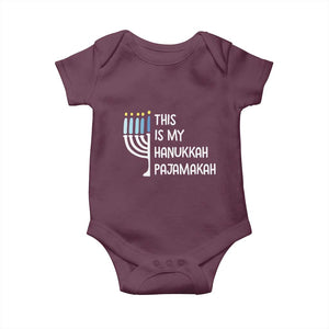 Funny Hanukkah Pajama Baby Onesie This is My Pajamakah Gift Chanukah TS10 Maroon Print Your Wear