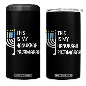 Funny Hanukkah Pajama 4 in 1 Can Cooler Tumbler This is My Pajamakah Gift Chanukah TS10 One Size: 16 oz Black Print Your Wear