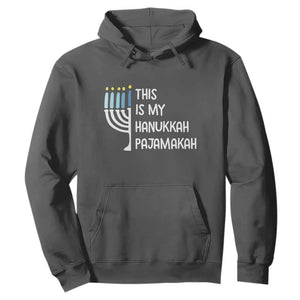 Funny Hanukkah Pajama Hoodie This is My Pajamakah Gift Chanukah TS10 Dark Heather Print Your Wear