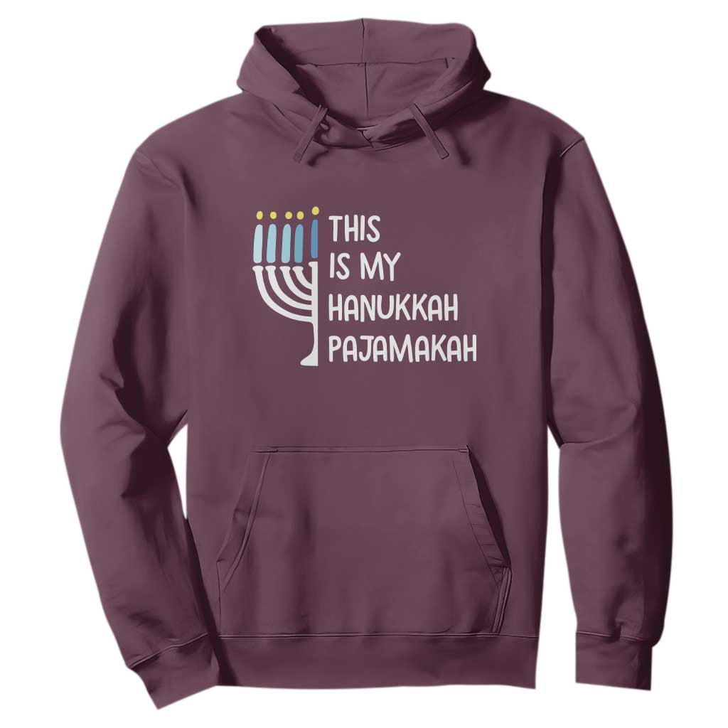 Funny Hanukkah Pajama Hoodie This is My Pajamakah Gift Chanukah TS10 Maroon Print Your Wear