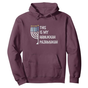 Funny Hanukkah Pajama Hoodie This is My Pajamakah Gift Chanukah TS10 Maroon Print Your Wear