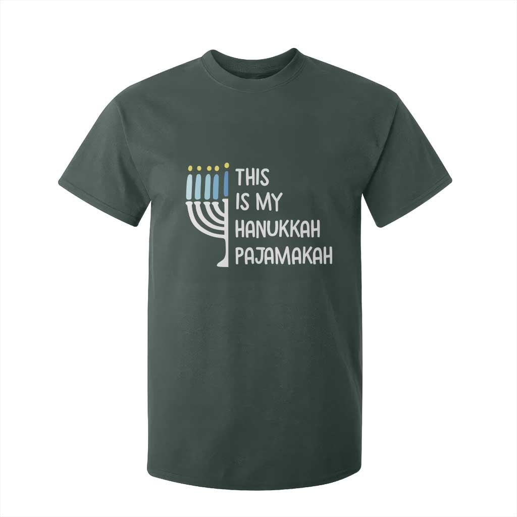 Funny Hanukkah Pajama T Shirt For Kid This is My Pajamakah Gift Chanukah TS10 Dark Forest Green Print Your Wear