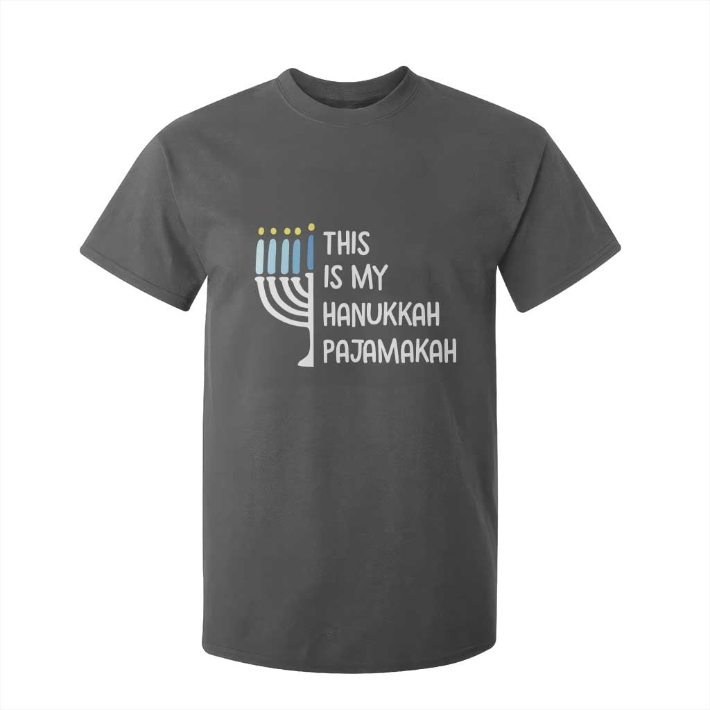 Funny Hanukkah Pajama T Shirt For Kid This is My Pajamakah Gift Chanukah TS10 Dark Heather Print Your Wear