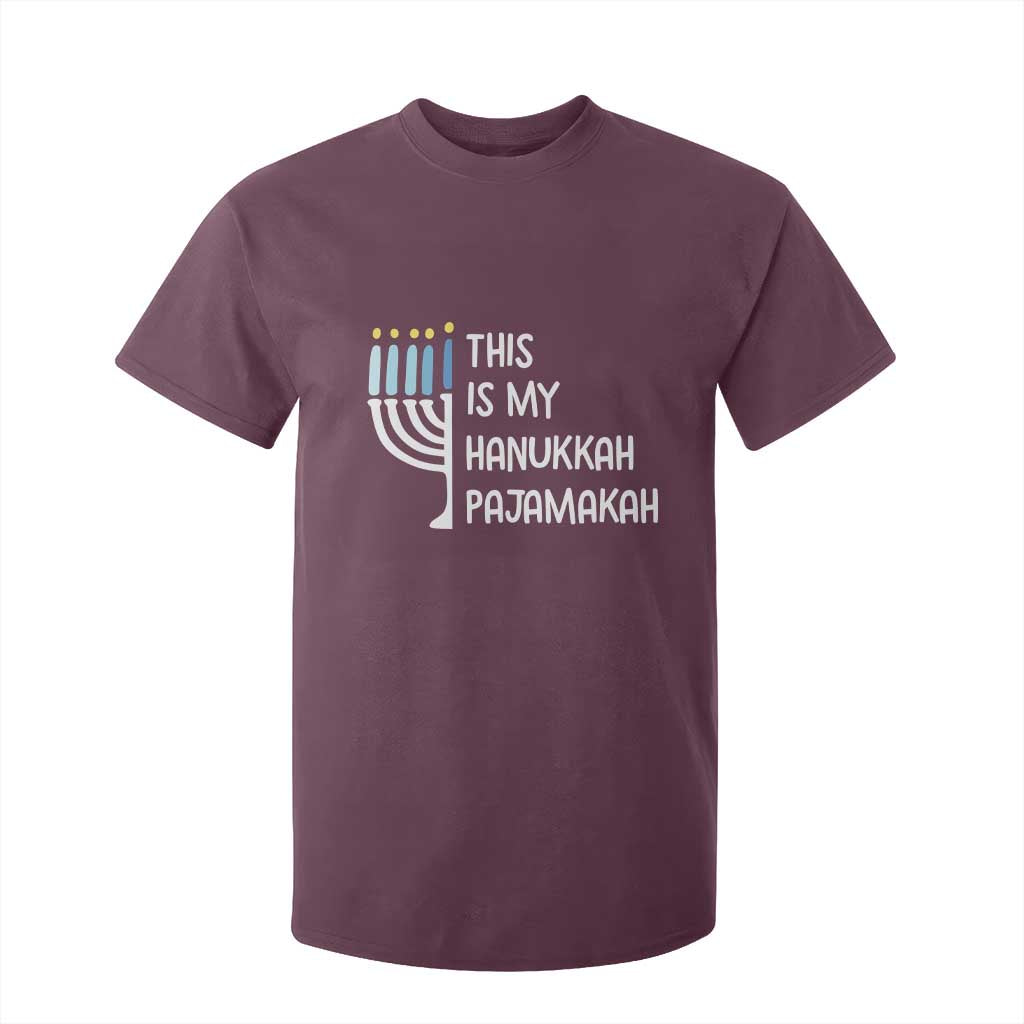 Funny Hanukkah Pajama T Shirt For Kid This is My Pajamakah Gift Chanukah TS10 Maroon Print Your Wear