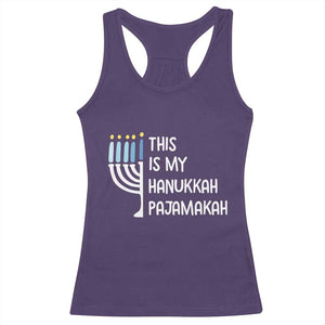 Funny Hanukkah Pajama Racerback Tank Top This is My Pajamakah Gift Chanukah TS10 Purple Print Your Wear