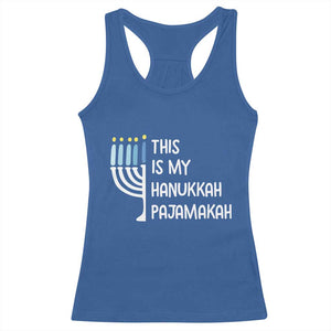 Funny Hanukkah Pajama Racerback Tank Top This is My Pajamakah Gift Chanukah TS10 Royal Blue Print Your Wear