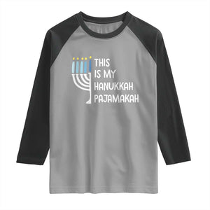 Funny Hanukkah Pajama Raglan Shirt This is My Pajamakah Gift Chanukah TS10 Sport Gray Black Print Your Wear