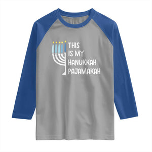 Funny Hanukkah Pajama Raglan Shirt This is My Pajamakah Gift Chanukah TS10 Sport Gray Royal Print Your Wear