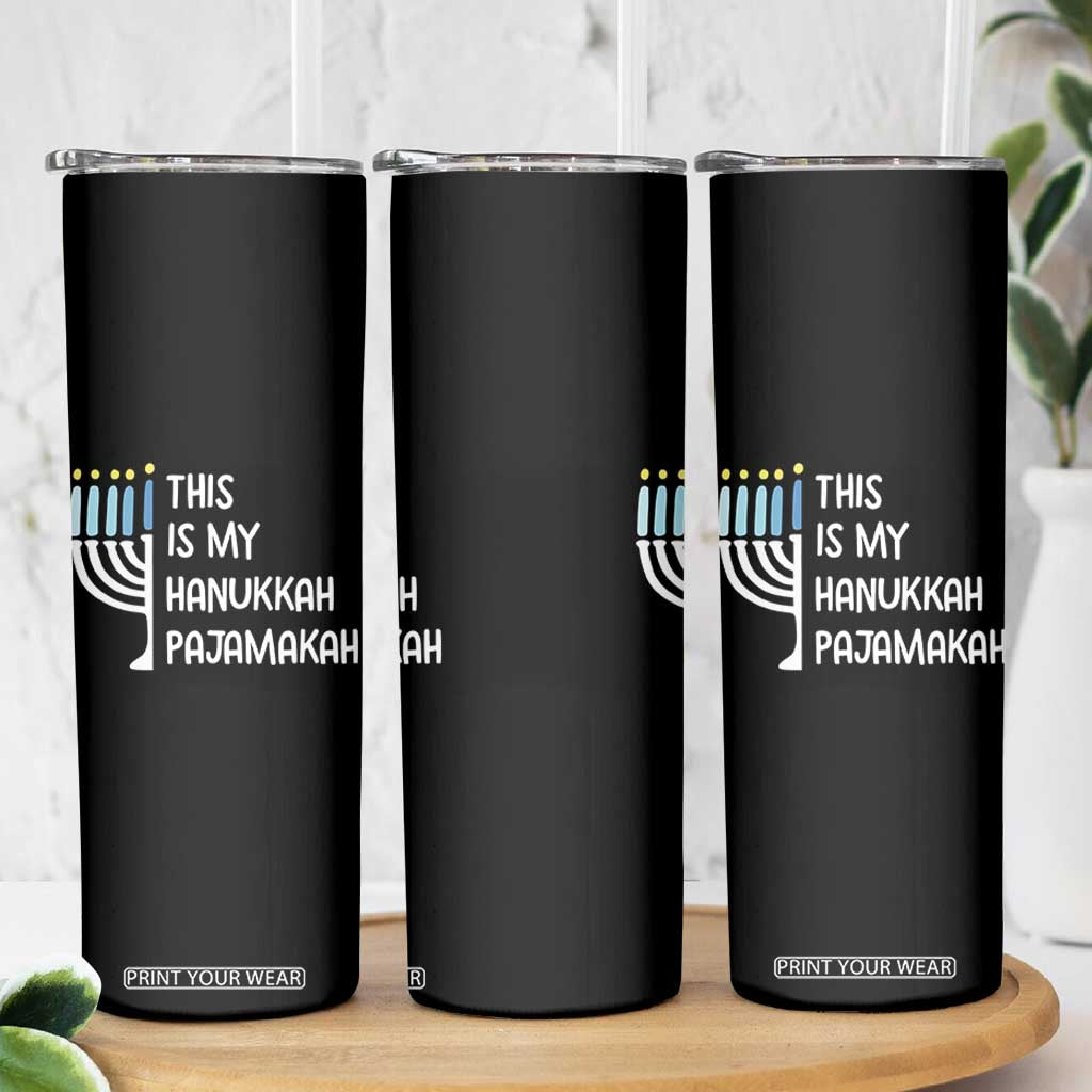 Funny Hanukkah Pajama Skinny Tumbler This is My Pajamakah Gift Chanukah TS10 Print Your Wear