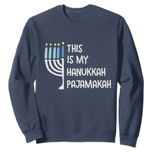 Funny Hanukkah Pajama Sweatshirt This is My Pajamakah Gift Chanukah TS10 Navy Print Your Wear