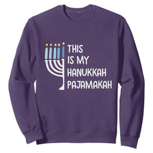 Funny Hanukkah Pajama Sweatshirt This is My Pajamakah Gift Chanukah TS10 Purple Print Your Wear