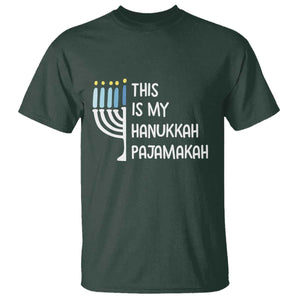 Funny Hanukkah Pajama T Shirt This is My Pajamakah Gift Chanukah TS10 Dark Forest Green Print Your Wear