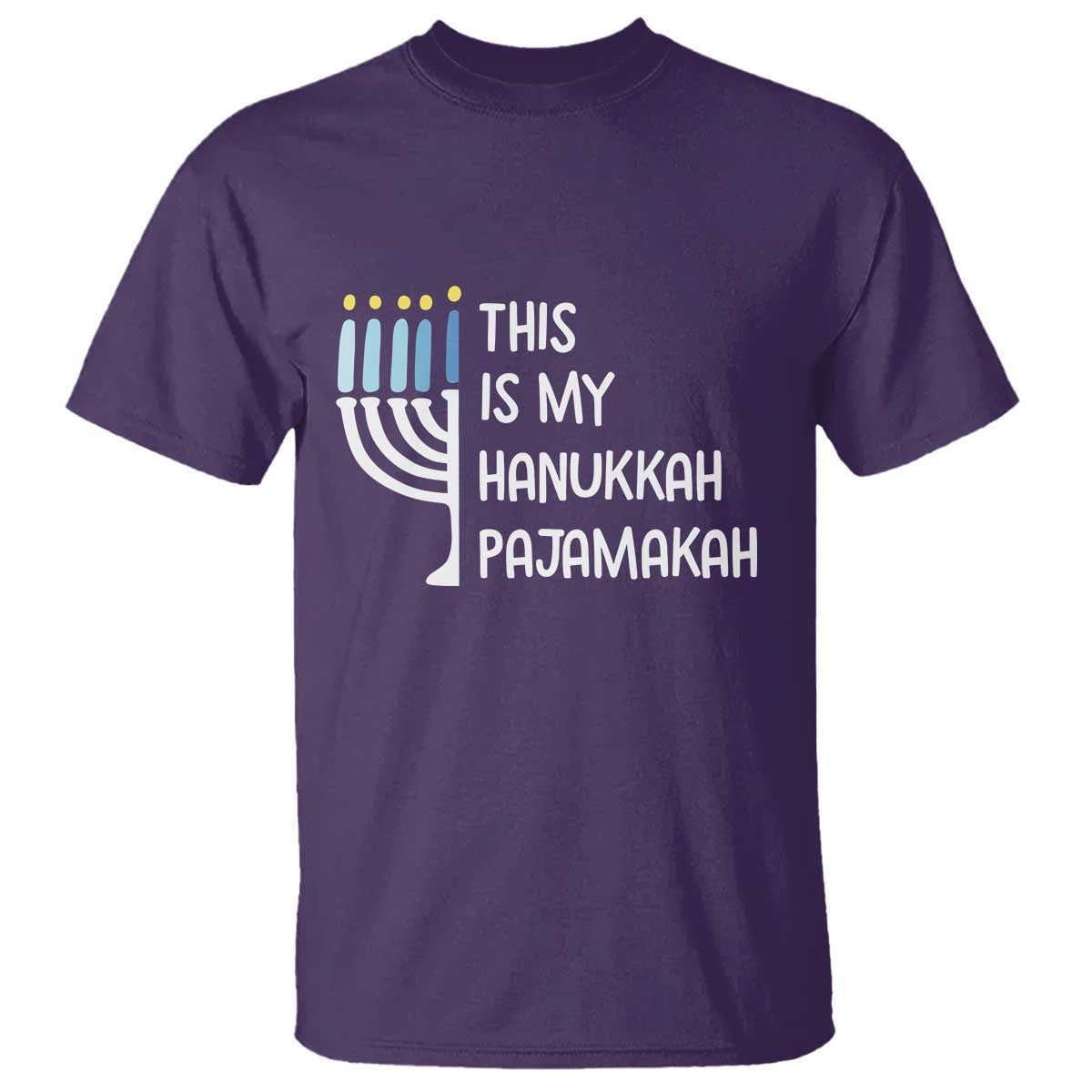 Funny Hanukkah Pajama T Shirt This is My Pajamakah Gift Chanukah TS10 Purple Print Your Wear