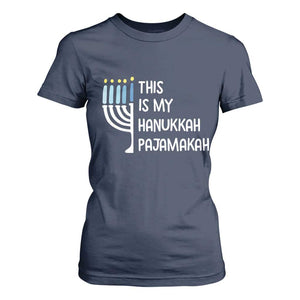 Funny Hanukkah Pajama T Shirt For Women This is My Pajamakah Gift Chanukah TS10 Navy Print Your Wear
