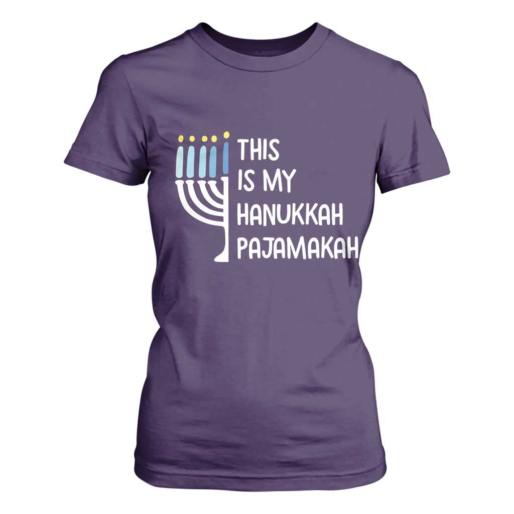 Funny Hanukkah Pajama T Shirt For Women This is My Pajamakah Gift Chanukah TS10 Purple Print Your Wear