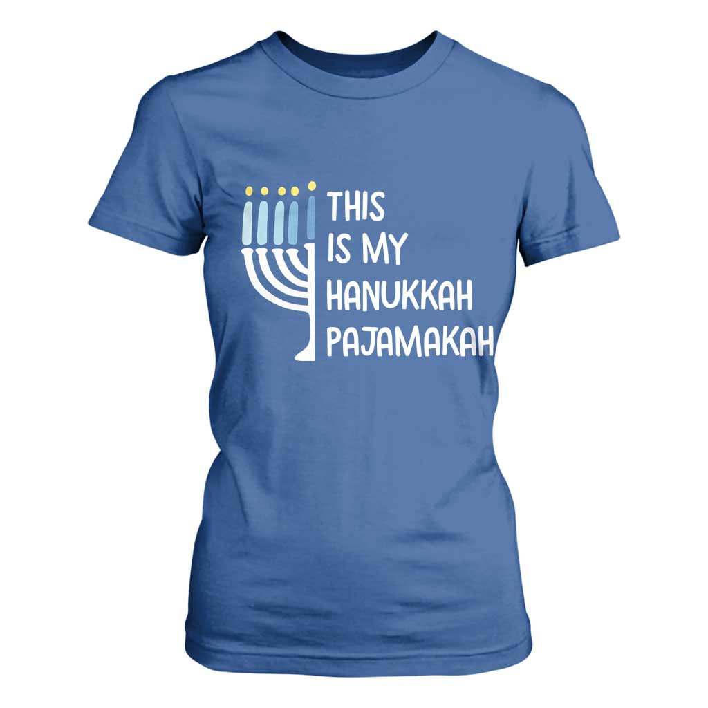 Funny Hanukkah Pajama T Shirt For Women This is My Pajamakah Gift Chanukah TS10 Royal Blue Print Your Wear