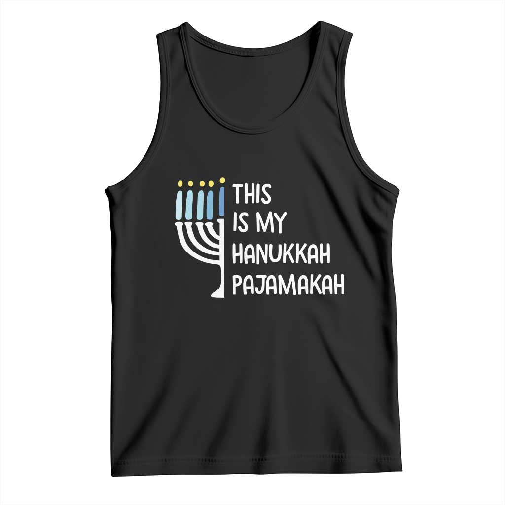 Funny Hanukkah Pajama Tank Top This is My Pajamakah Gift Chanukah TS10 Black Print Your Wear