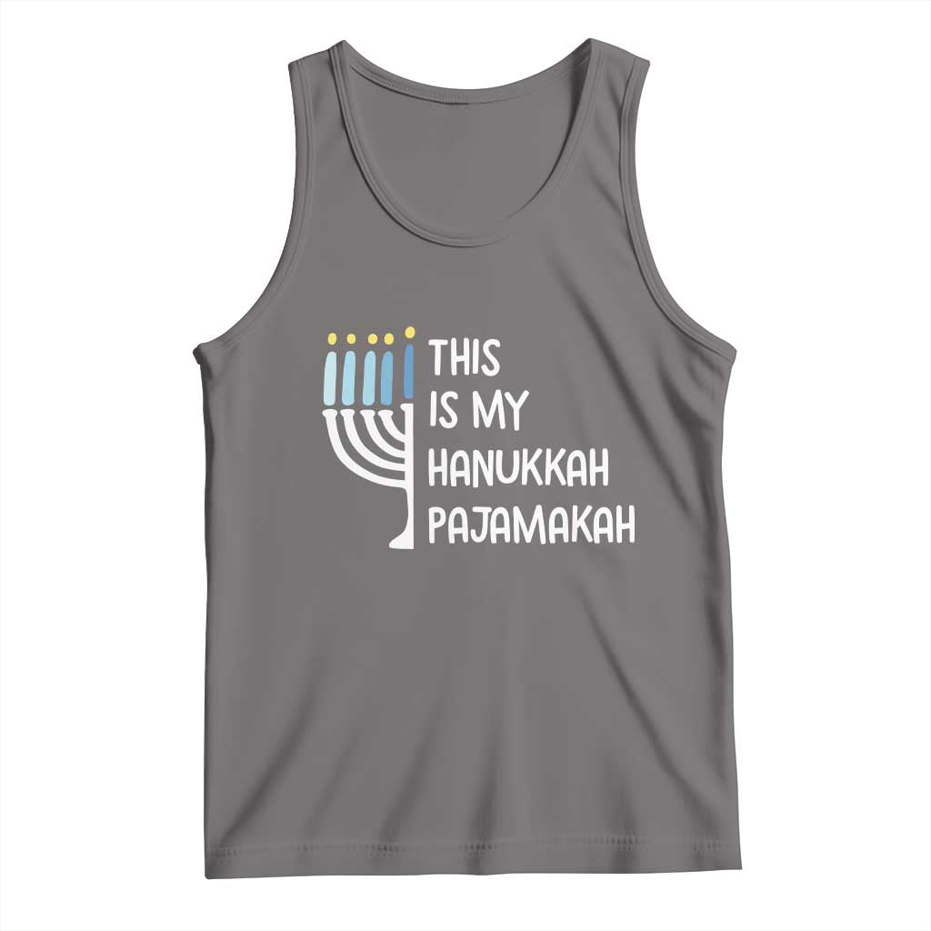 Funny Hanukkah Pajama Tank Top This is My Pajamakah Gift Chanukah TS10 Deep Heather Print Your Wear