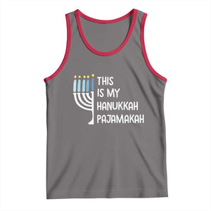 Funny Hanukkah Pajama Tank Top This is My Pajamakah Gift Chanukah TS10 Deep Heather Red Print Your Wear