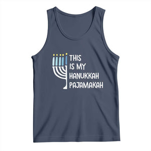 Funny Hanukkah Pajama Tank Top This is My Pajamakah Gift Chanukah TS10 Navy Print Your Wear