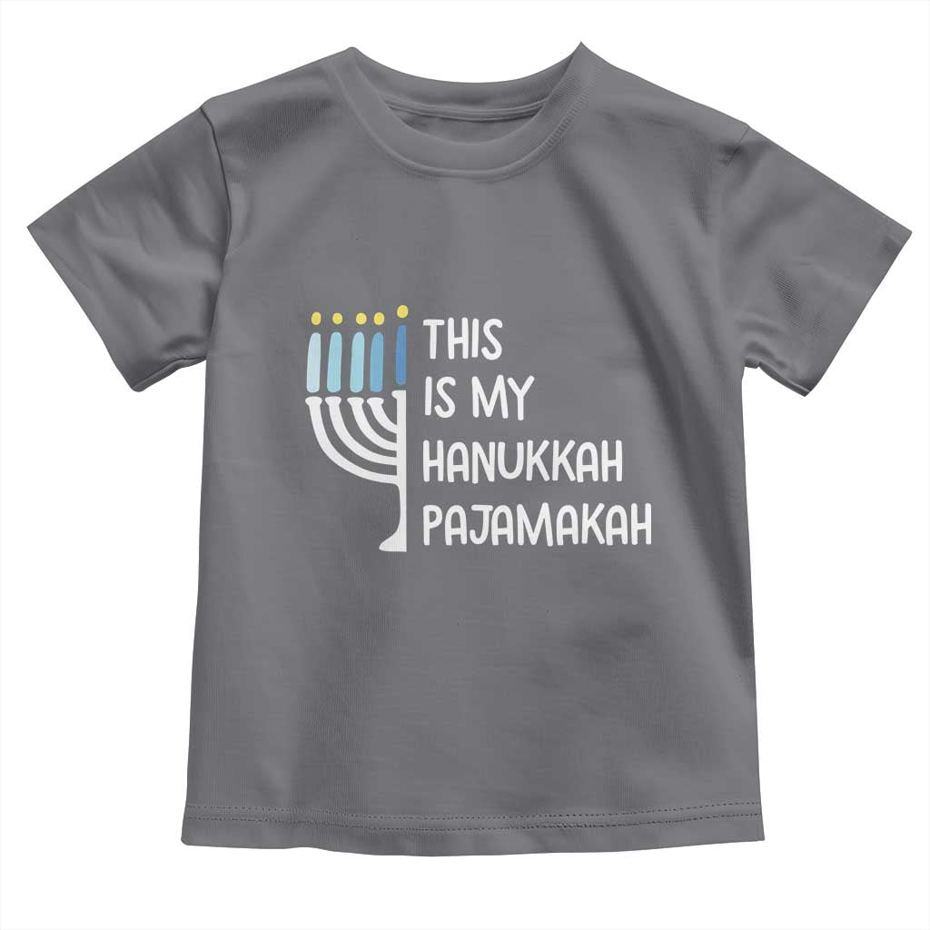 Funny Hanukkah Pajama Toddler T Shirt This is My Pajamakah Gift Chanukah TS10 Charcoal Print Your Wear