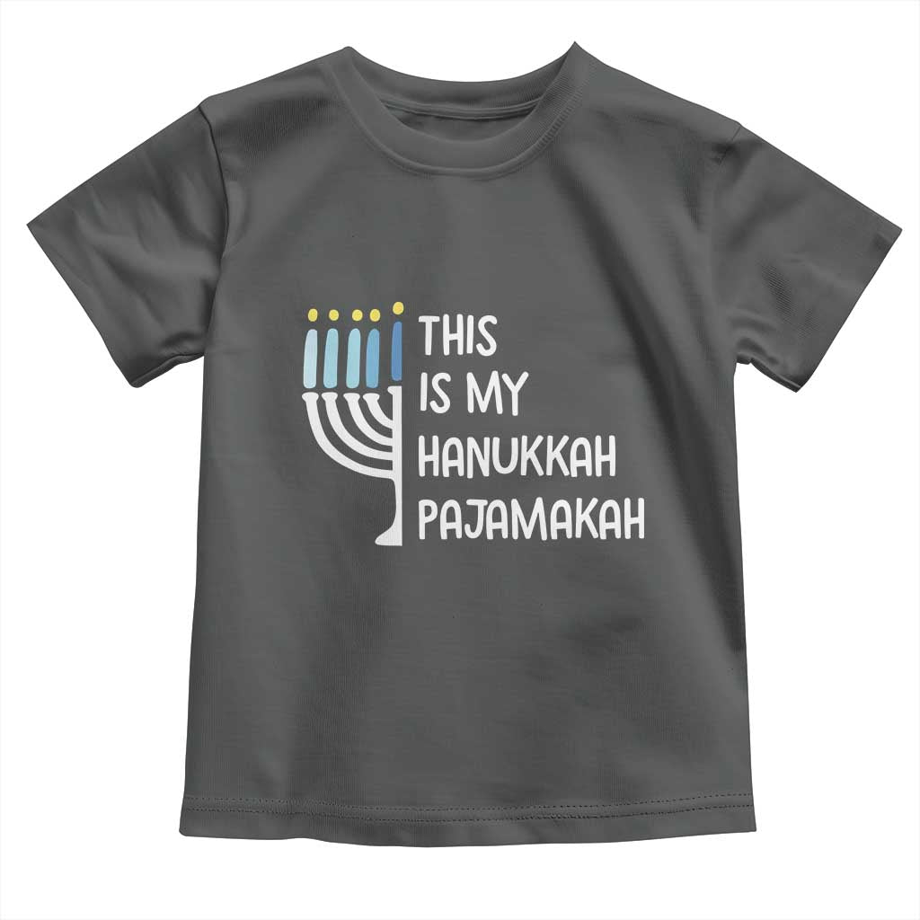 Funny Hanukkah Pajama Toddler T Shirt This is My Pajamakah Gift Chanukah TS10 Dark Heather Print Your Wear