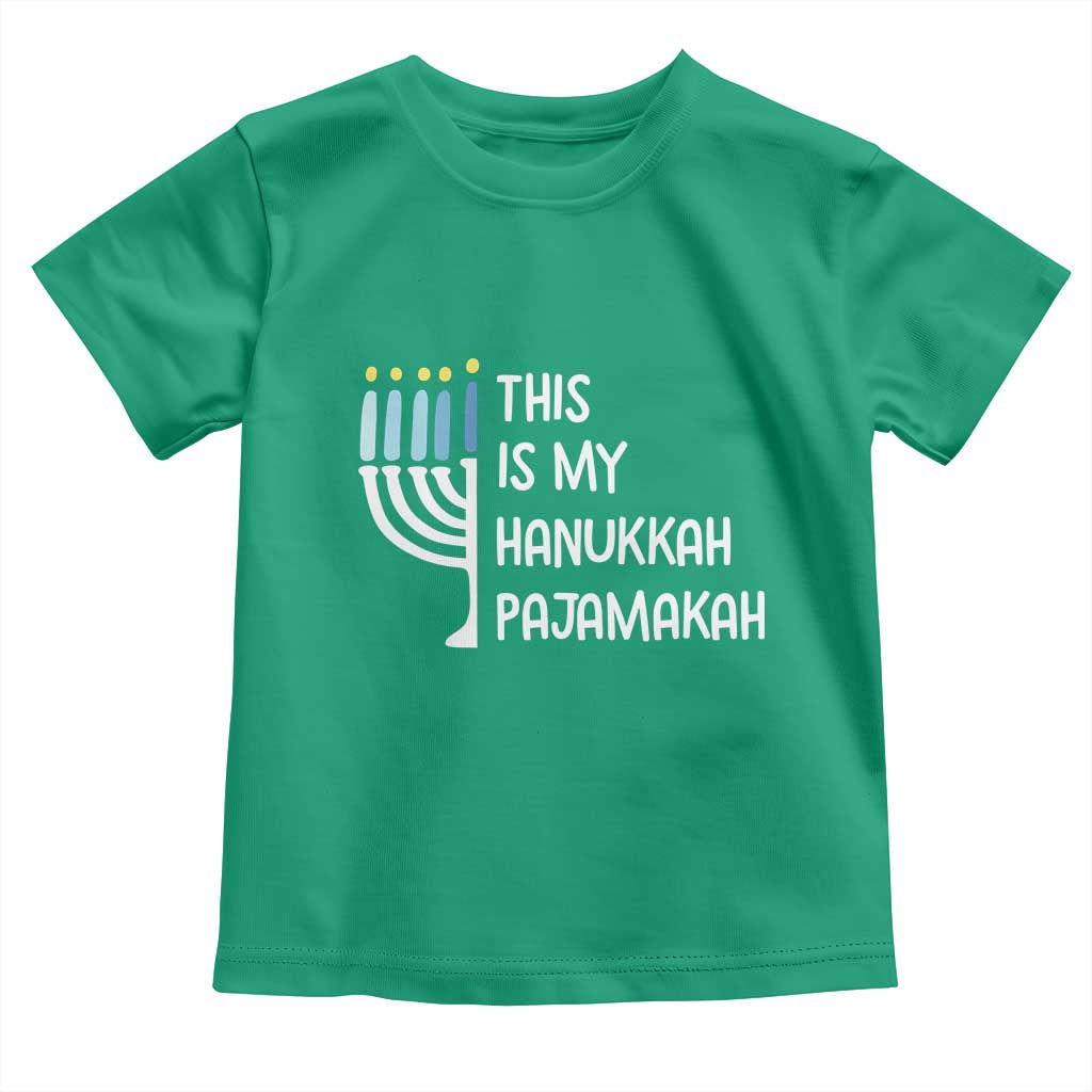 Funny Hanukkah Pajama Toddler T Shirt This is My Pajamakah Gift Chanukah TS10 Irish Green Print Your Wear
