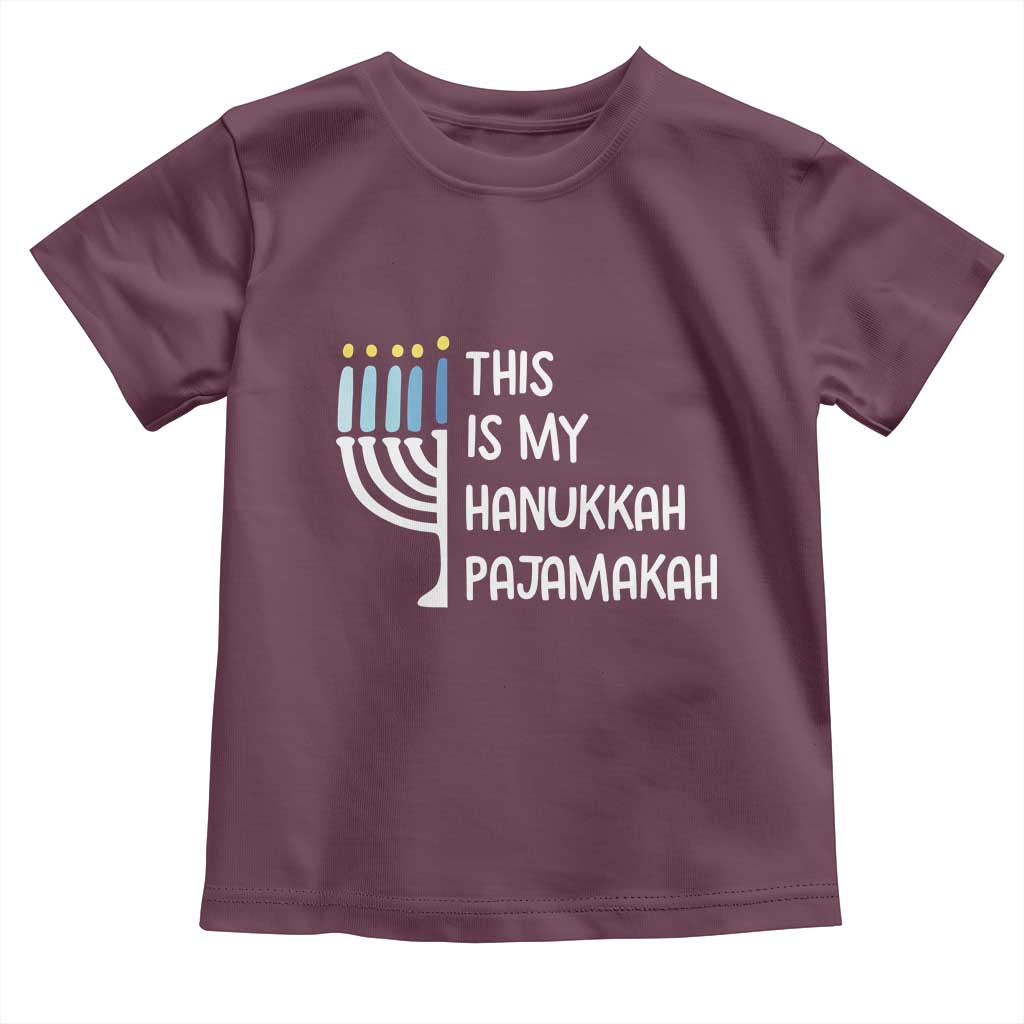 Funny Hanukkah Pajama Toddler T Shirt This is My Pajamakah Gift Chanukah TS10 Maroon Print Your Wear