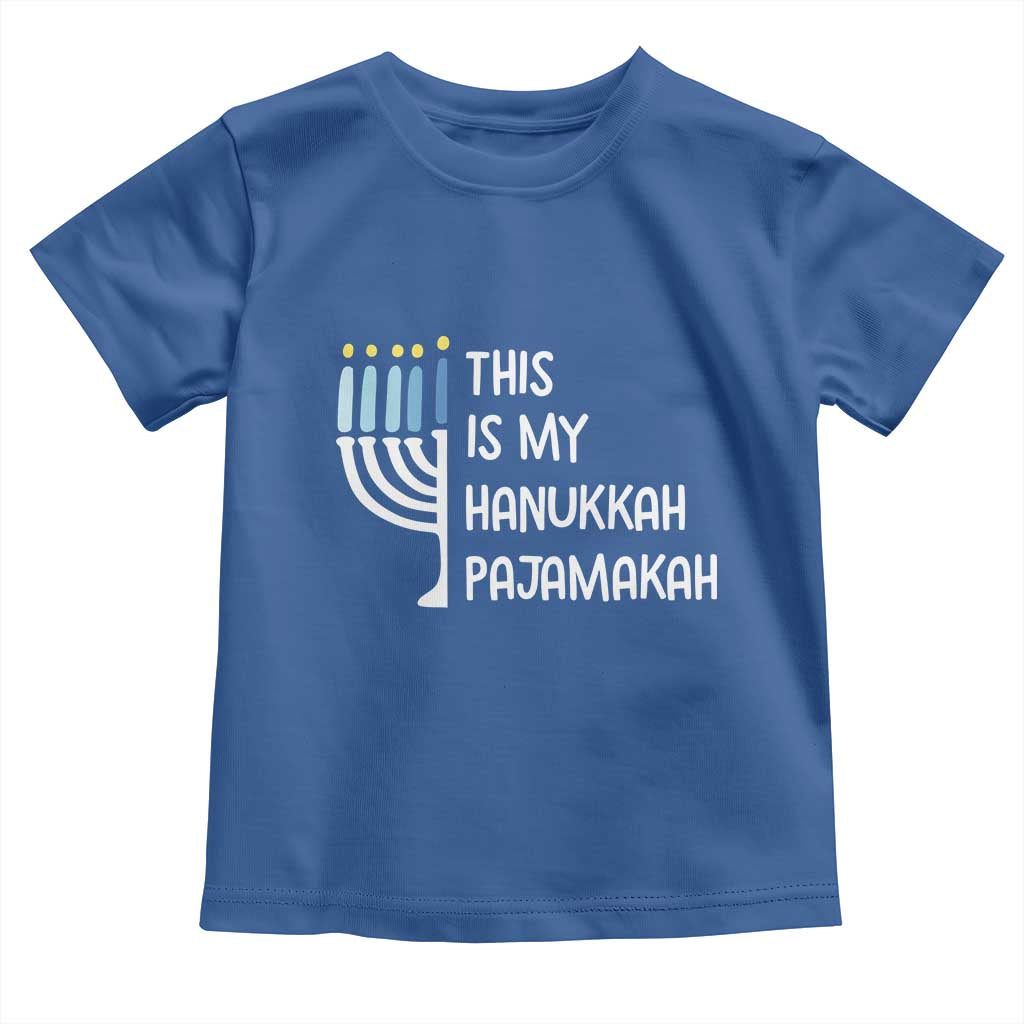 Funny Hanukkah Pajama Toddler T Shirt This is My Pajamakah Gift Chanukah TS10 Royal Blue Print Your Wear
